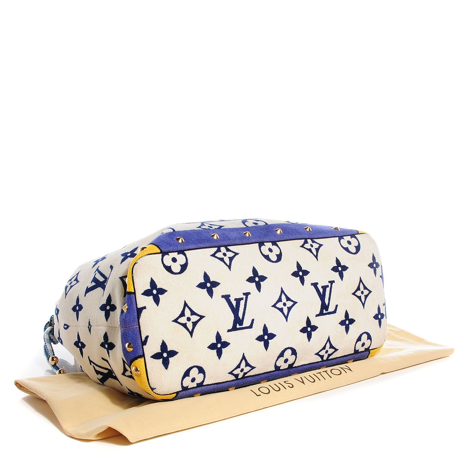 Louis Vuitton Cotton Monogram Eponge Cabas Blue 4 of 7