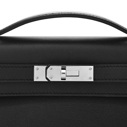 Hermes Swift Kelly Cut Clutch Pochette Black 8 of 9