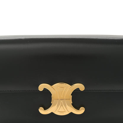 Celine Shiny Calfskin Triomphe Shoulder Bag Black 9 of 14