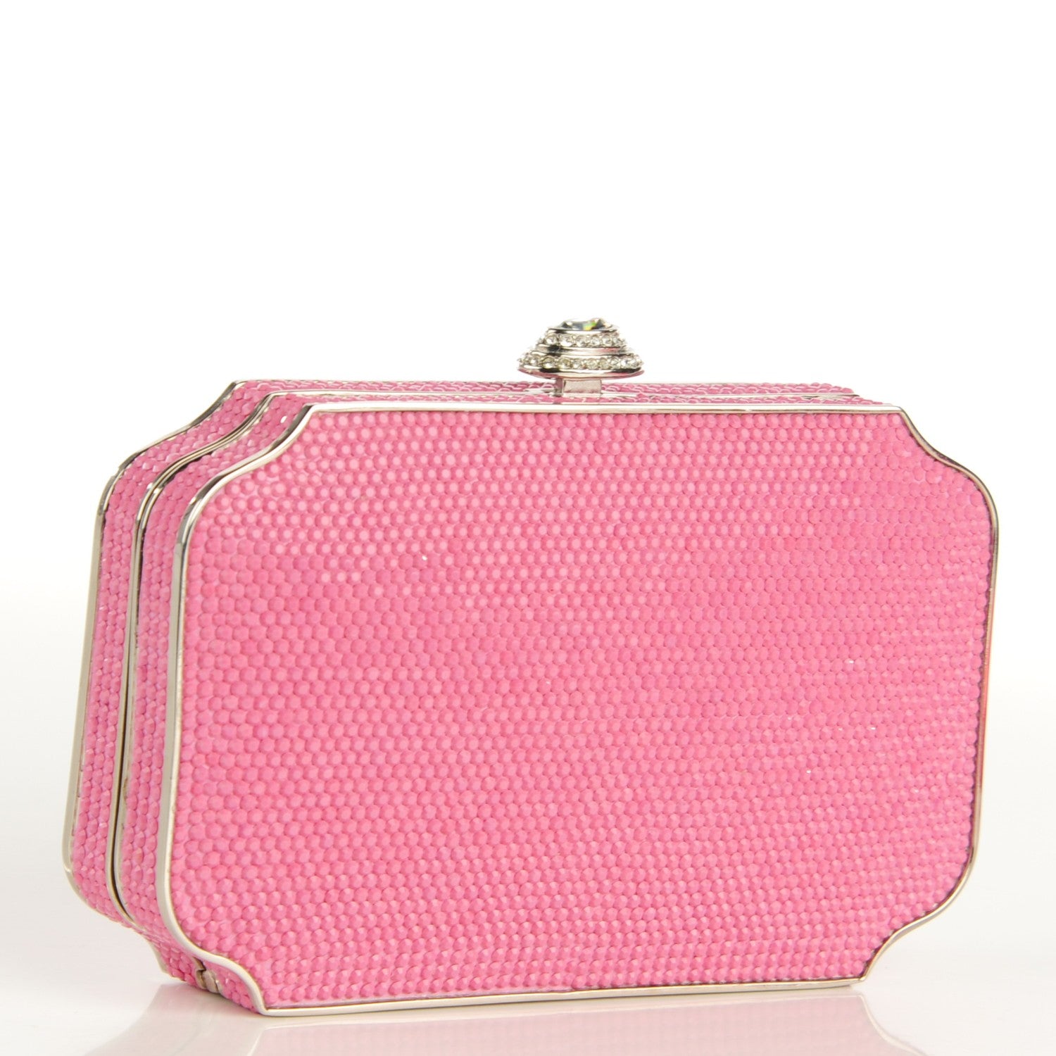 Judith Leiber Swarovski Crystal Minaudière Clutch Pink 3 of 6