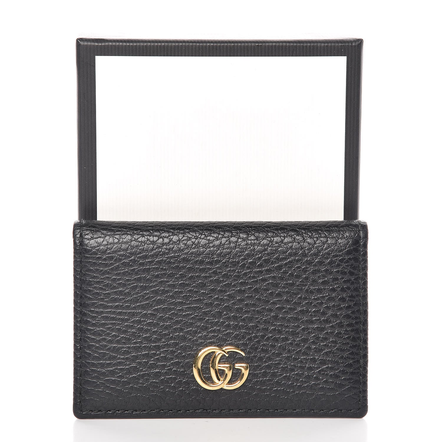 Gucci Pebbled Calfskin GG Marmont Card Case Black 8 of 8