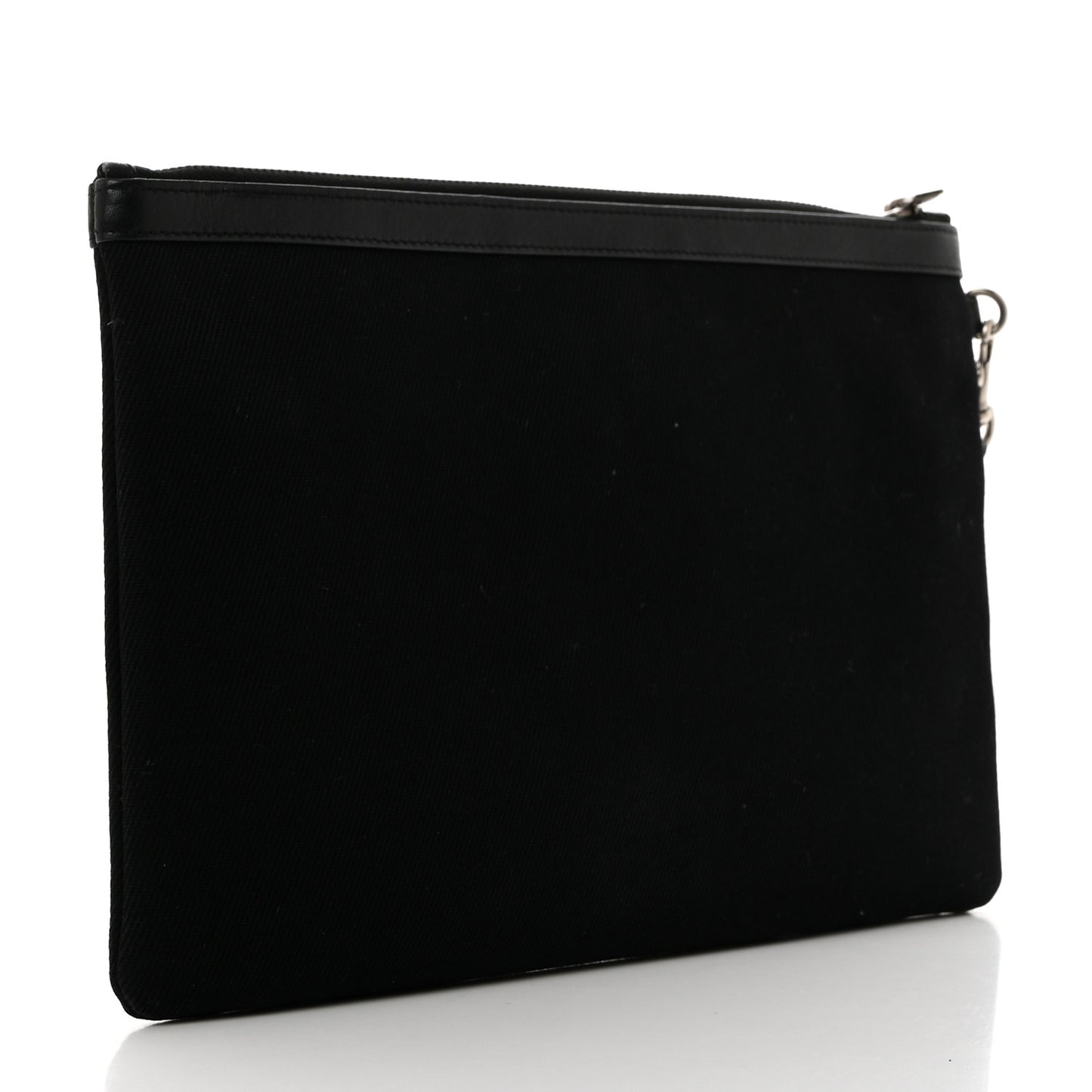 Linen Canvas Rive Gauche Zipped Pouch Black