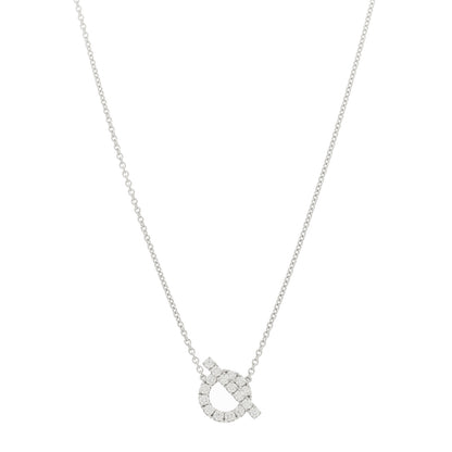 Hermes 18K White Gold Diamond Finesse Pendant Necklace 1 of 12