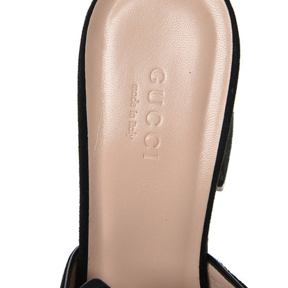 Gucci Kid Scamosciato GG Marmont Fringe 75mm Slide Sandals 38.5 Black 7 of 7