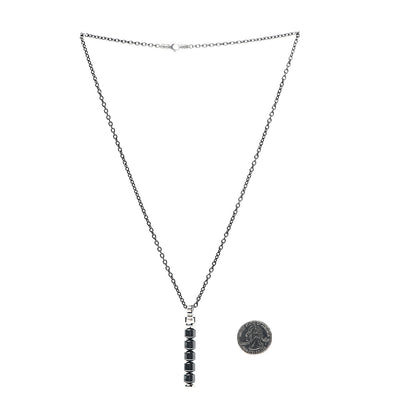 John Hardy Titanium Sterling Silver Hematite Mens Drop Pendant Necklace 2 of 6