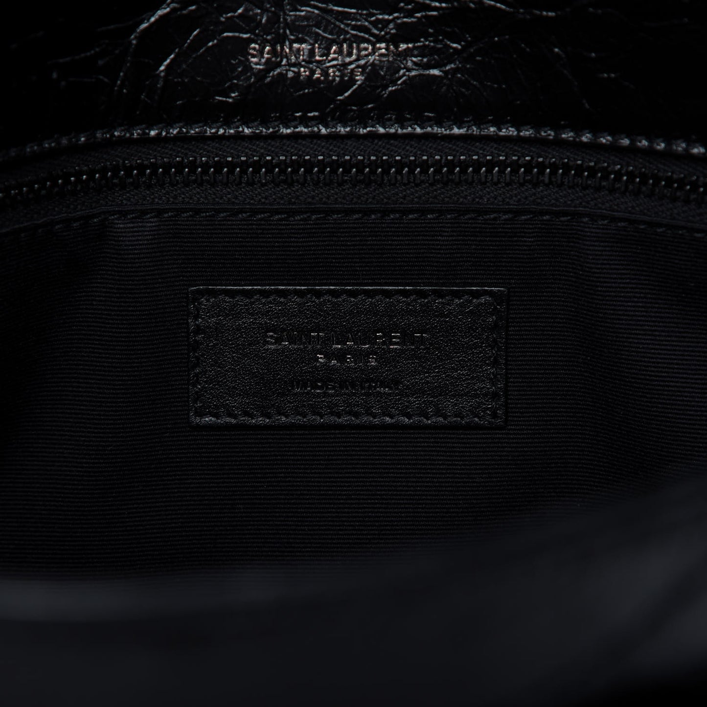 Crinkled Calfskin Matelasse Monogram Medium Niki Chain Satchel Black