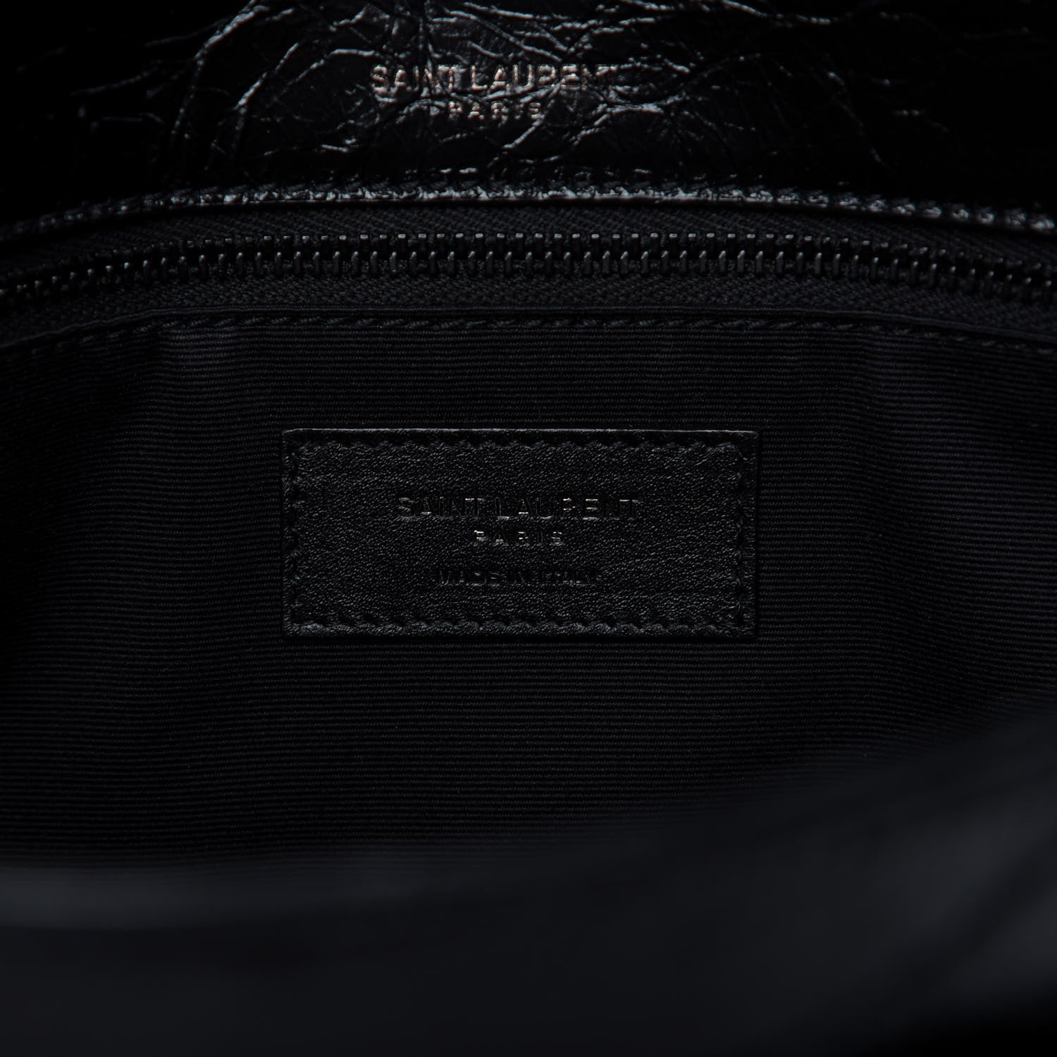 Saint Laurent Crinkled Calfskin Matelasse Monogram Medium Niki Chain Satchel Black 9 of 10