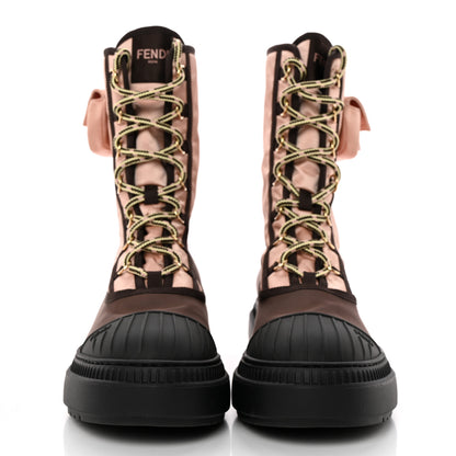 Fendi Nylon Baguette Domino 50mm Biker Boots 41 Baby Pink Nolita 2 of 12