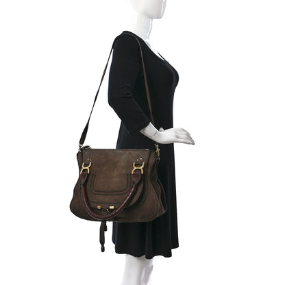Chloe Nubuck Medium Marcie Satchel Dark Brown 2 of 22