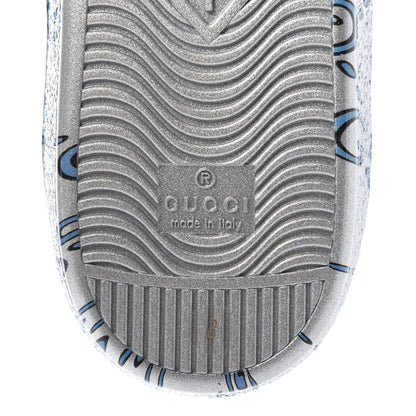 Gucci Miro Rubber Wax GucciGhost Print Mens New Ace Sneakers 8 Silver 8 of 9