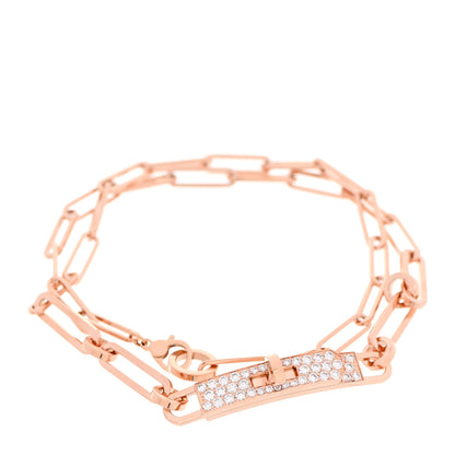 Hermes 18K Rose Gold Diamond Pave Kelly Chaine Choker Necklace 4 of 8