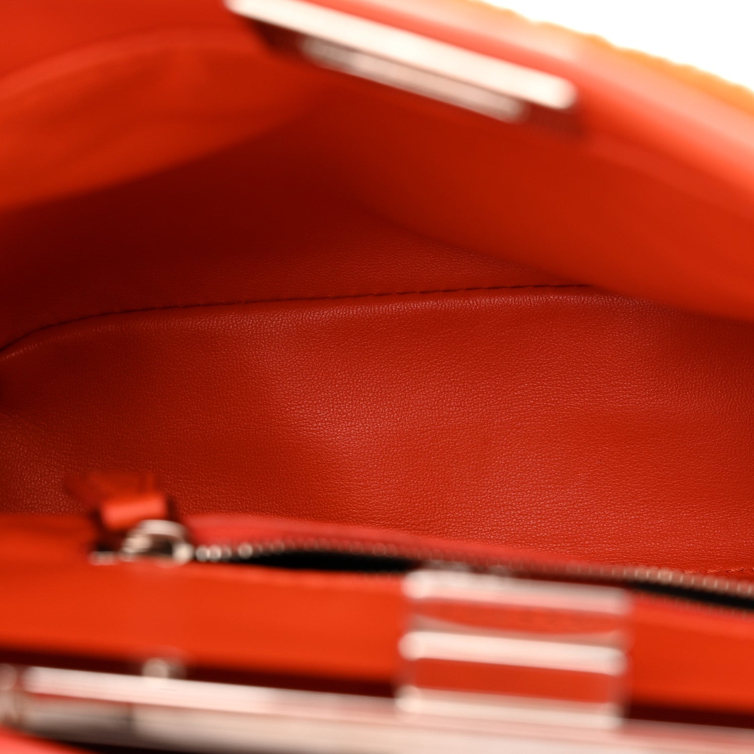 Fendi Shearling Nappa Mini Peekaboo Iconic Satchel Arancio 6 of 12