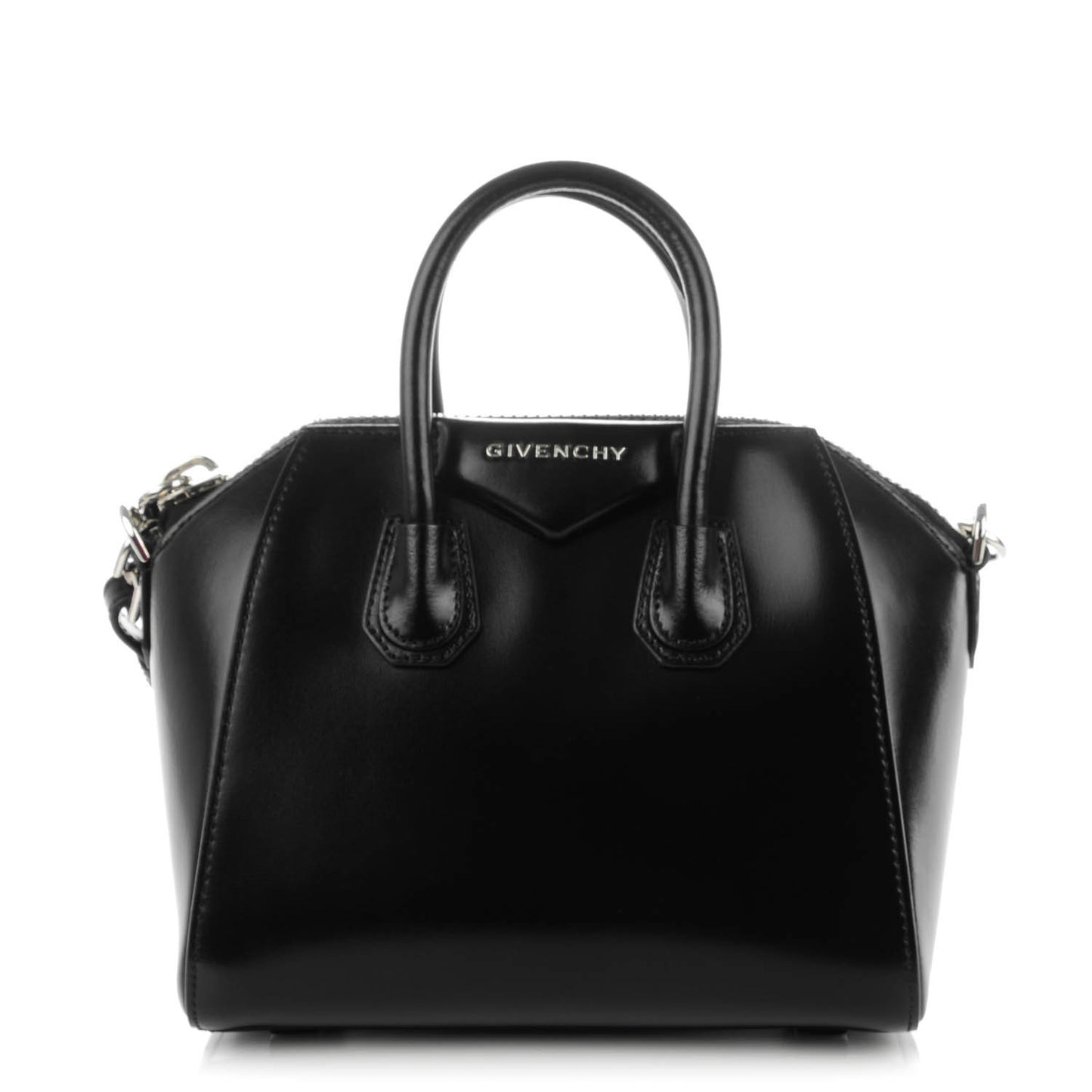 Shiny Lord Calfskin Mini Antigona Black