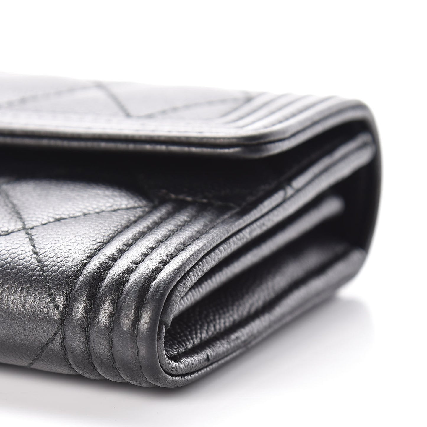 Caviar Quilted Boy Flap Wallet So Black