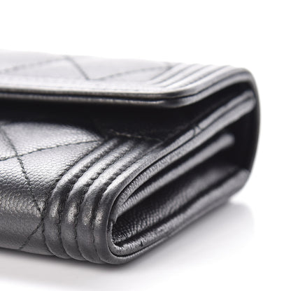 Chanel Caviar Quilted Boy Flap Wallet So Black 7 of 12