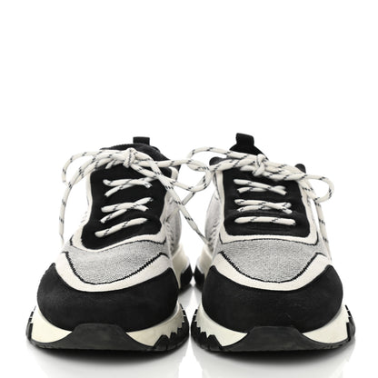 Hermes Knit Goatskin Mens Addict Sneakers 41 Black White 2 of 9