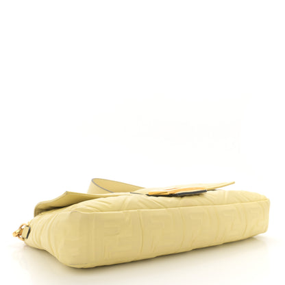 Fendi Nappa FF 1974 Embossed Large Baguette Banana 4 of 16