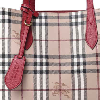 Burberry Haymarket Check Small Reversible Tote Poppy Red 19 of 19