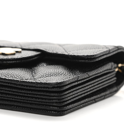 Chanel Caviar Quilted Flap Card Holder On Chain Black 11 of 11