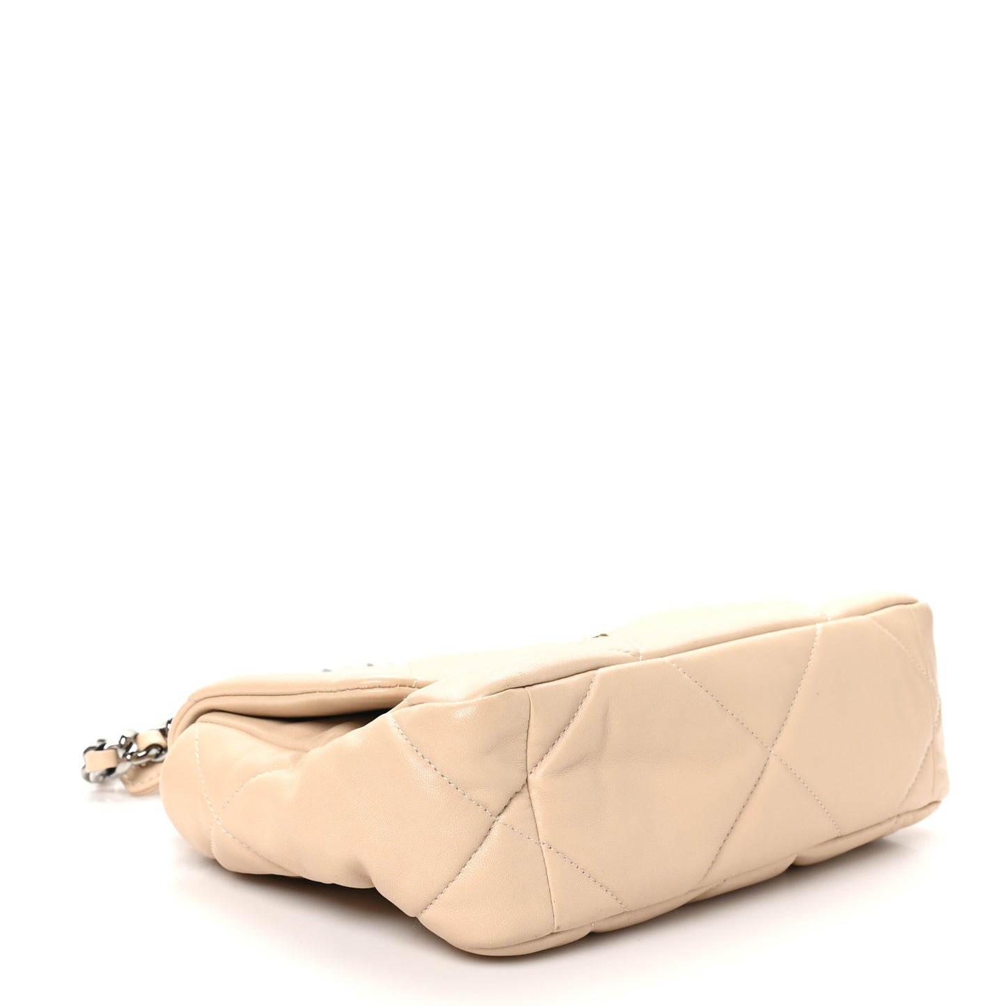 Lambskin Quilted Medium Chanel 19 Flap Beige
