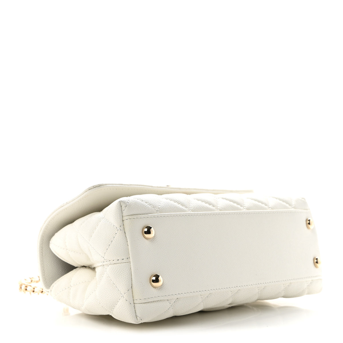 Chanel Caviar Quilted Mini Coco Handle Flap White 4 of 10