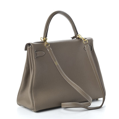 Hermes Togo Kelly Retourne 32 Etoupe 3 of 11