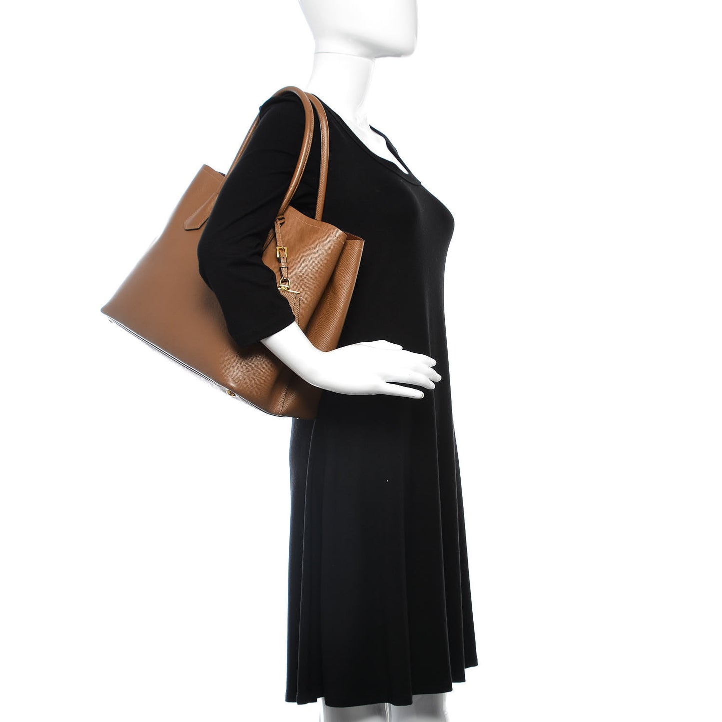 Saffiano Cuir Large Double Bag Canella Cocco
