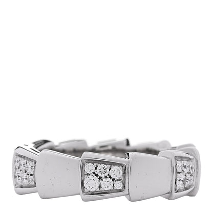 Bulgari 18K White Gold Diamond Serpenti Band Ring 53 6.5 1 of 7