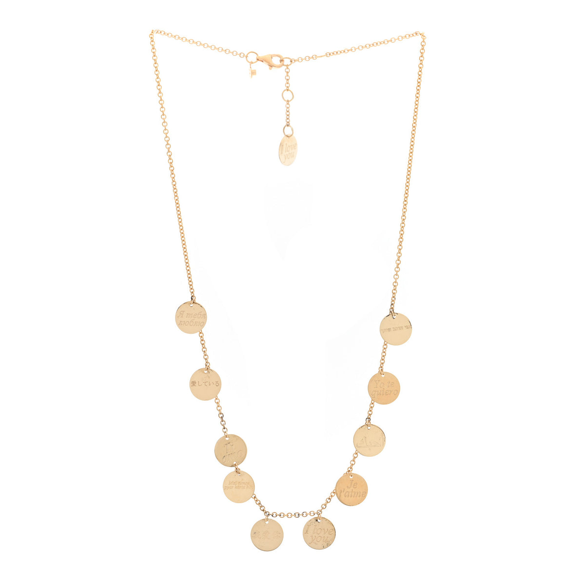 Roberto Coin 18K Yellow Gold Love Plus Charm Necklace 3 of 4
