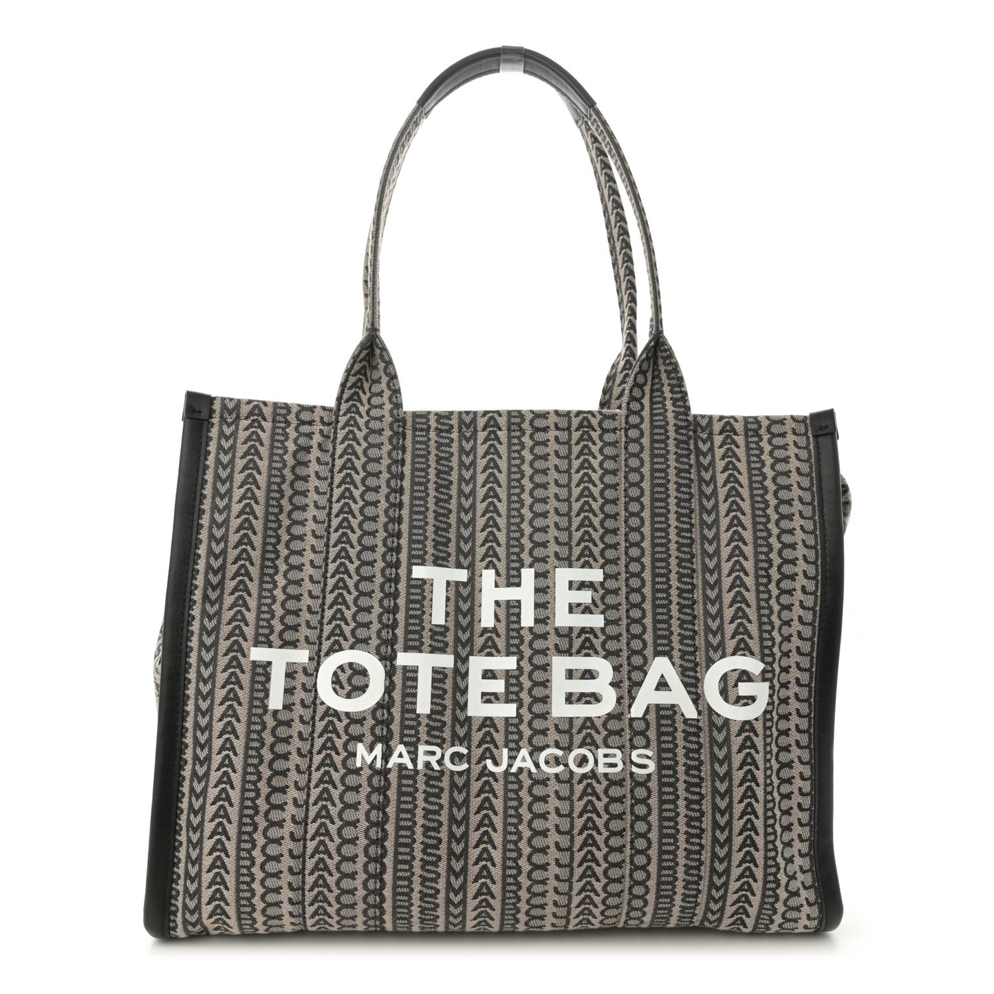 Cotton Jacquard Monogram Large The Traveler Tote Bag Beige Multicolor