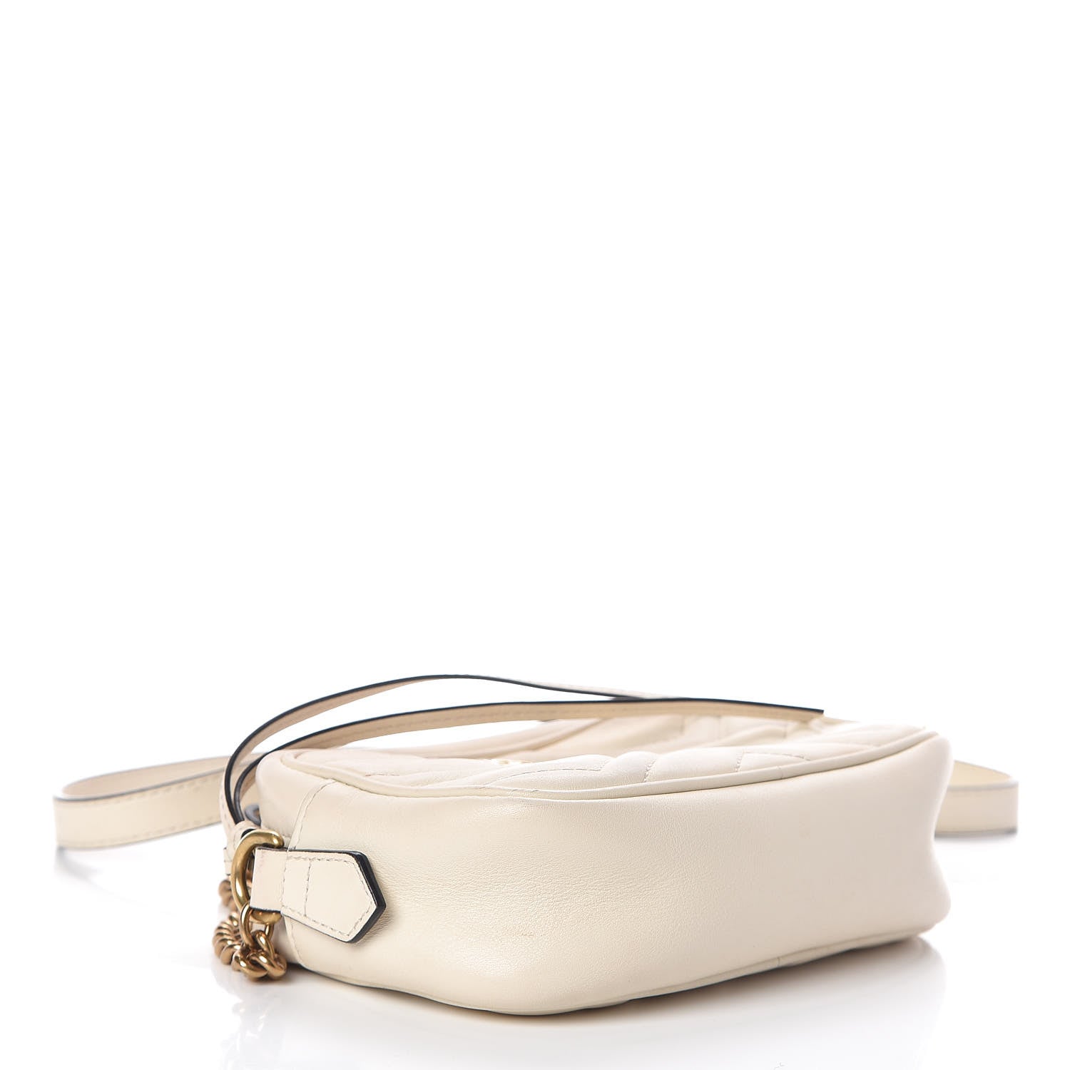 Gucci Calfskin Matelasse Mini GG Marmont Chain Shoulder Bag White 4 of 12