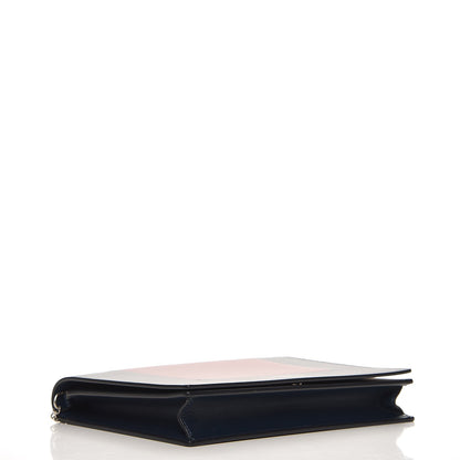 Celine Smooth Lambskin Frame Evening Chain Clutch Steel Blue Plum 4 of 7