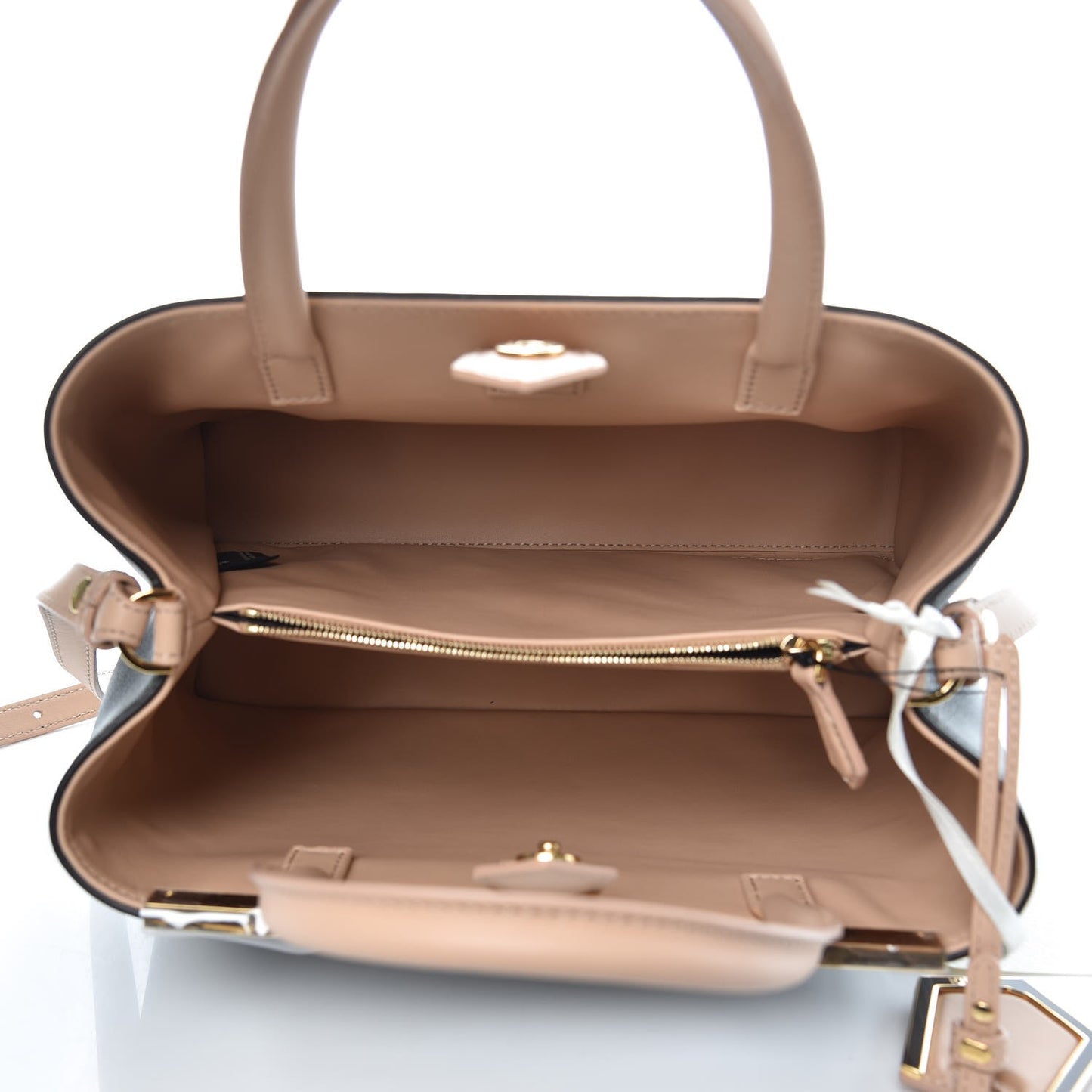 Vitello Dolce Bi-Color Petite 2Jours Tote Verde Prato Makeup
