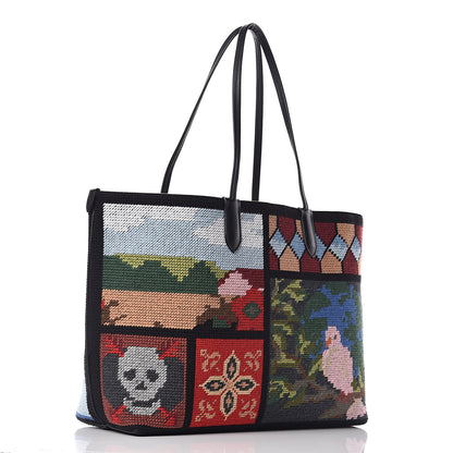 Alexander McQueen Tapestry Patchwork Small Shopper Tote Multicolor 4 of 12