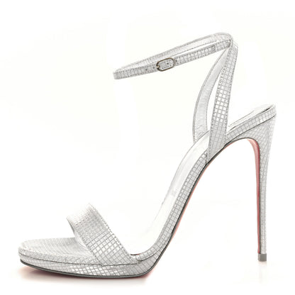 Christian Louboutin Micro 3D Loubi Queen 120 Pumps 39.5 Silver 1 of 8