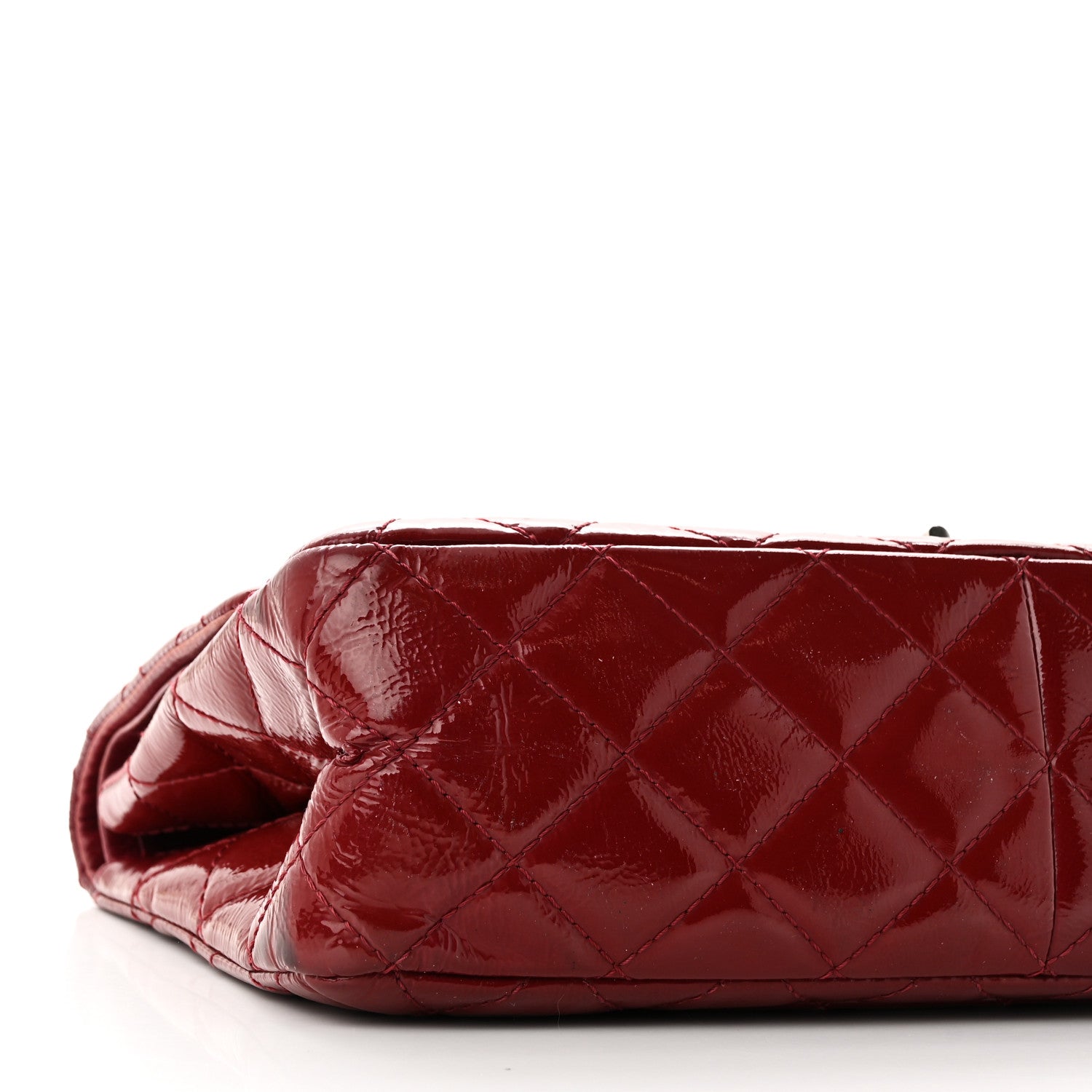 Chanel Distressed Patent 2.55 Reissue 227 Flap Raspberry Red 9 of 11