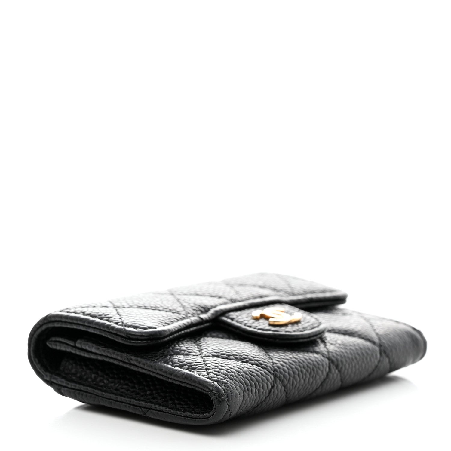 Chanel Caviar Quilted Flap Card Holder Wallet Black 4 of 9
