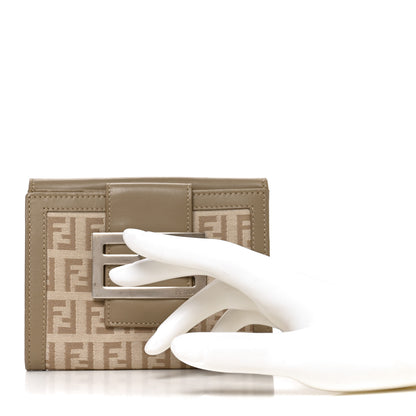 Fendi Zucchino Compact Wallet Tortora Pietra 2 of 8