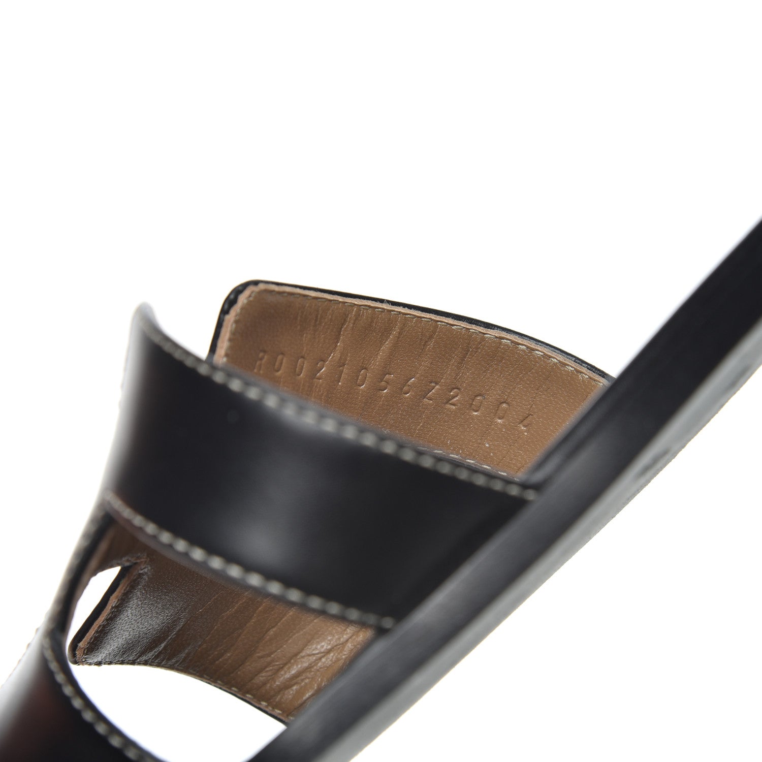 Hermes Box Calfskin Oran Sandals 38.5 Black 9 of 18