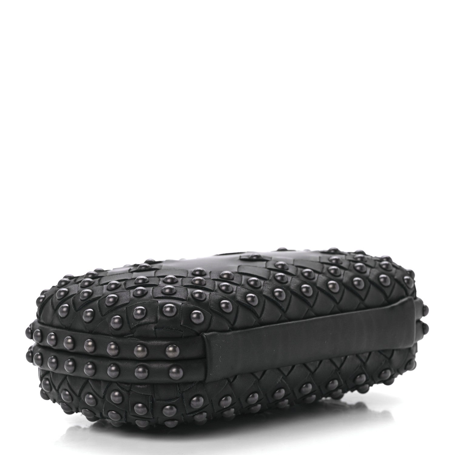 Bottega Veneta Waxy Nappa Intrecciato Knot Studded Clutch Black 3 of 10