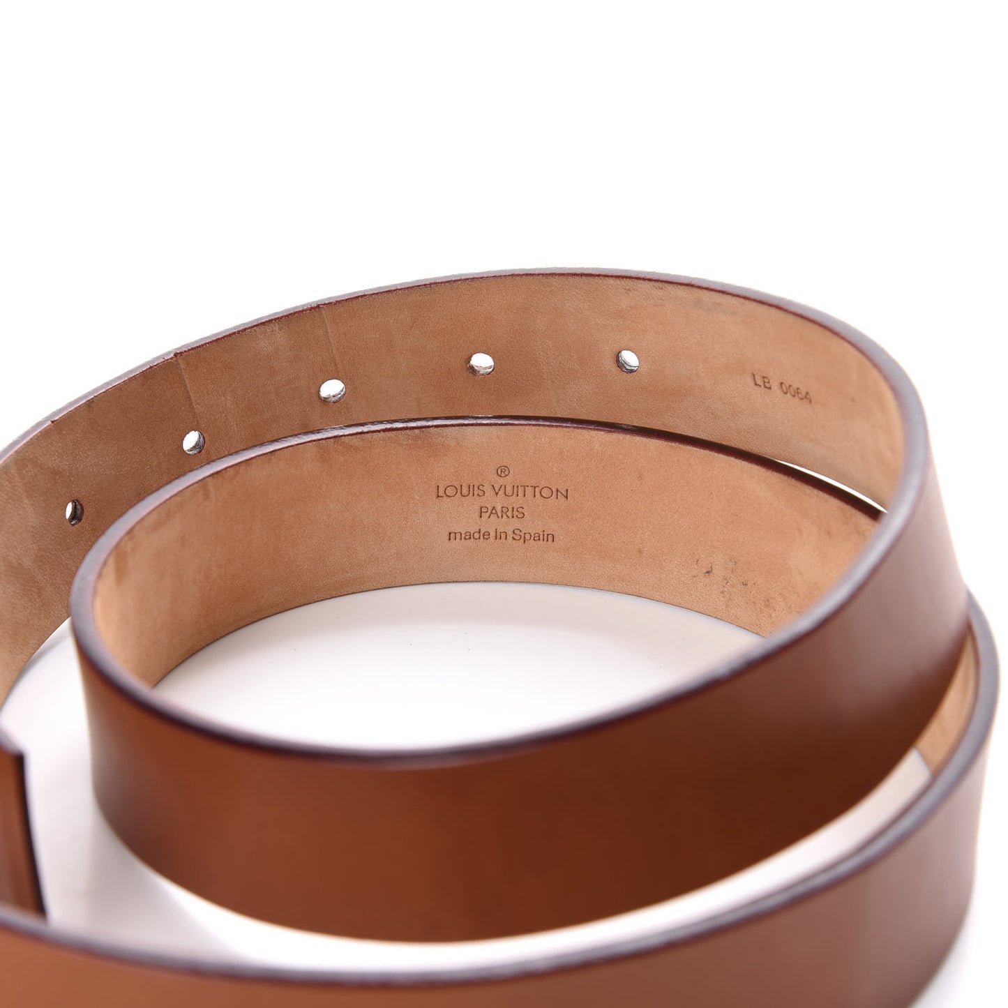Calfskin 30mm LV Initiales Belt 80 32 Brown