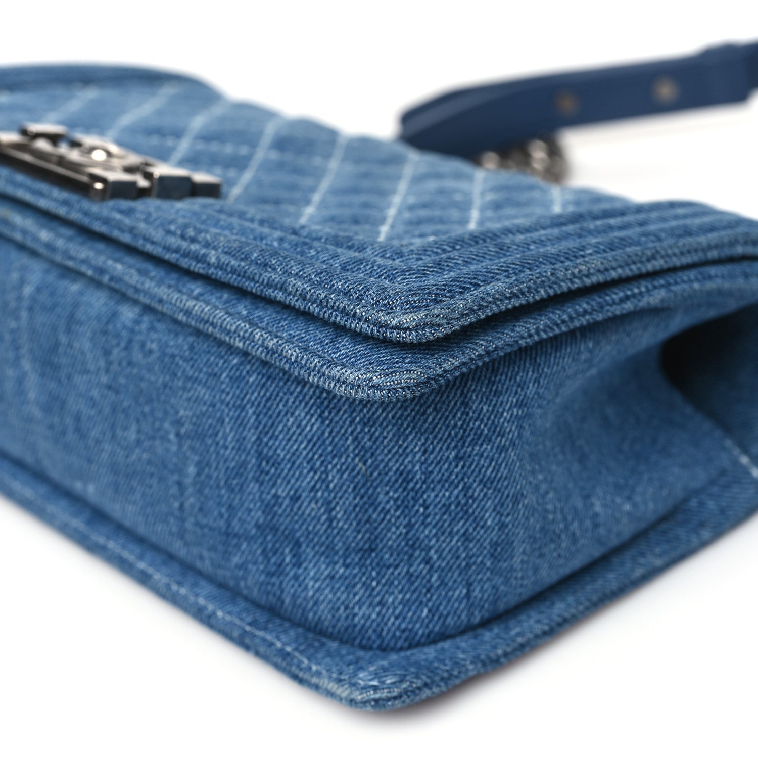 Chanel Denim Quilted Medium Boy Flap Blue 10 of 12