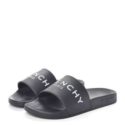 Givenchy Rubber Logo Pool Slide Sandals 39 Black 3 of 8