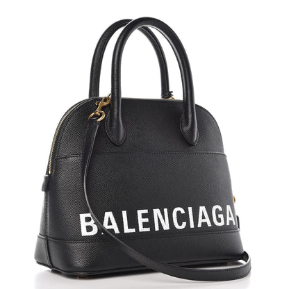 Balenciaga Signature Grained Calfskin Logo S Ville Top Handle Bag Black 4 of 9