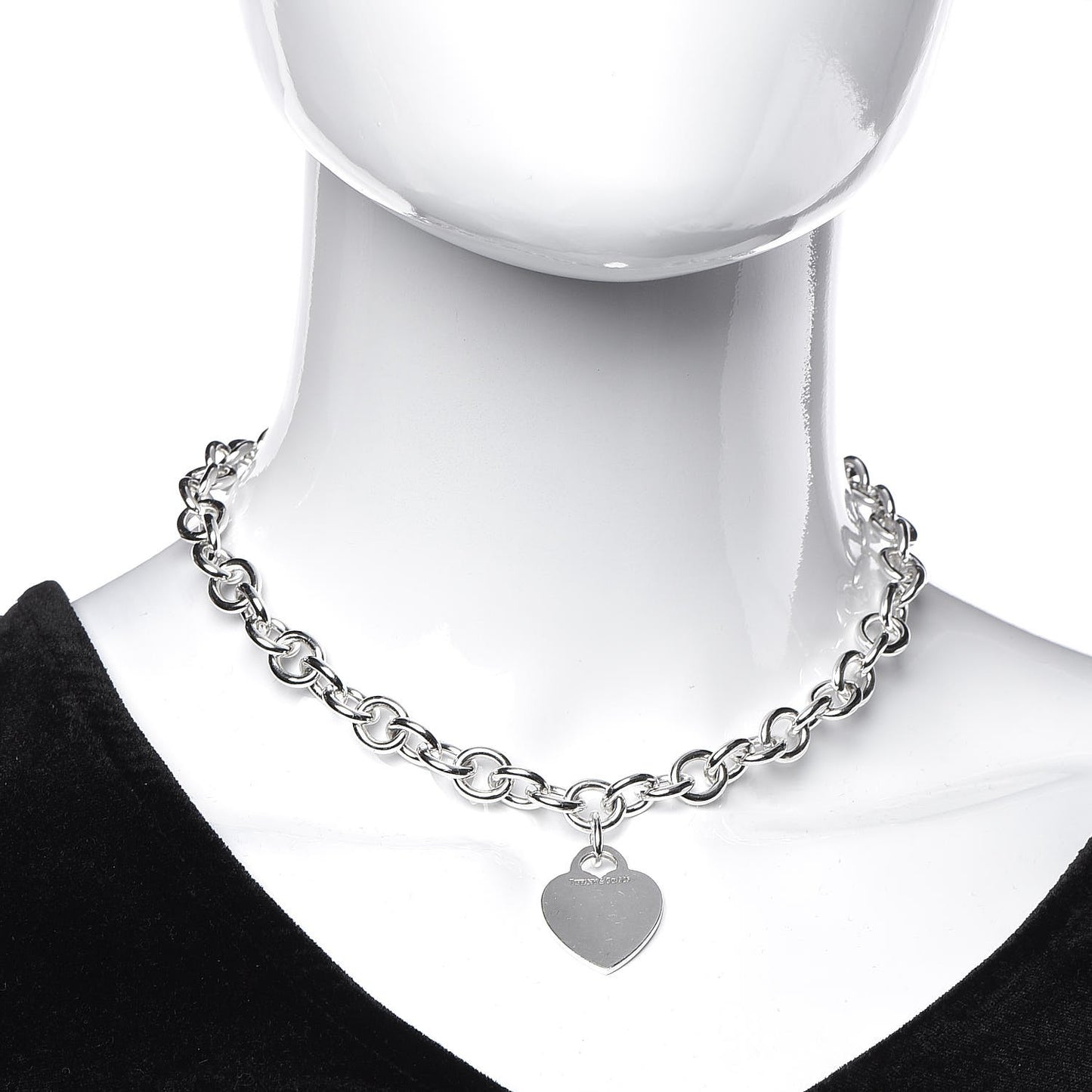 Sterling Silver Heart Tag Necklace