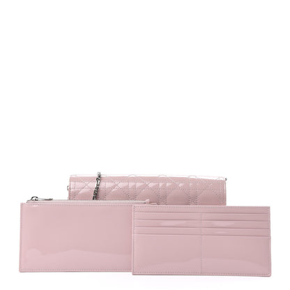 Christian Dior Patent Cannage Lady Dior Convertible Clutch Rose Clair 9 of 10
