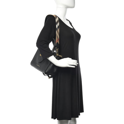 Burberry Soft Grain Calfskin Small Buckle Tote Black 2 of 12