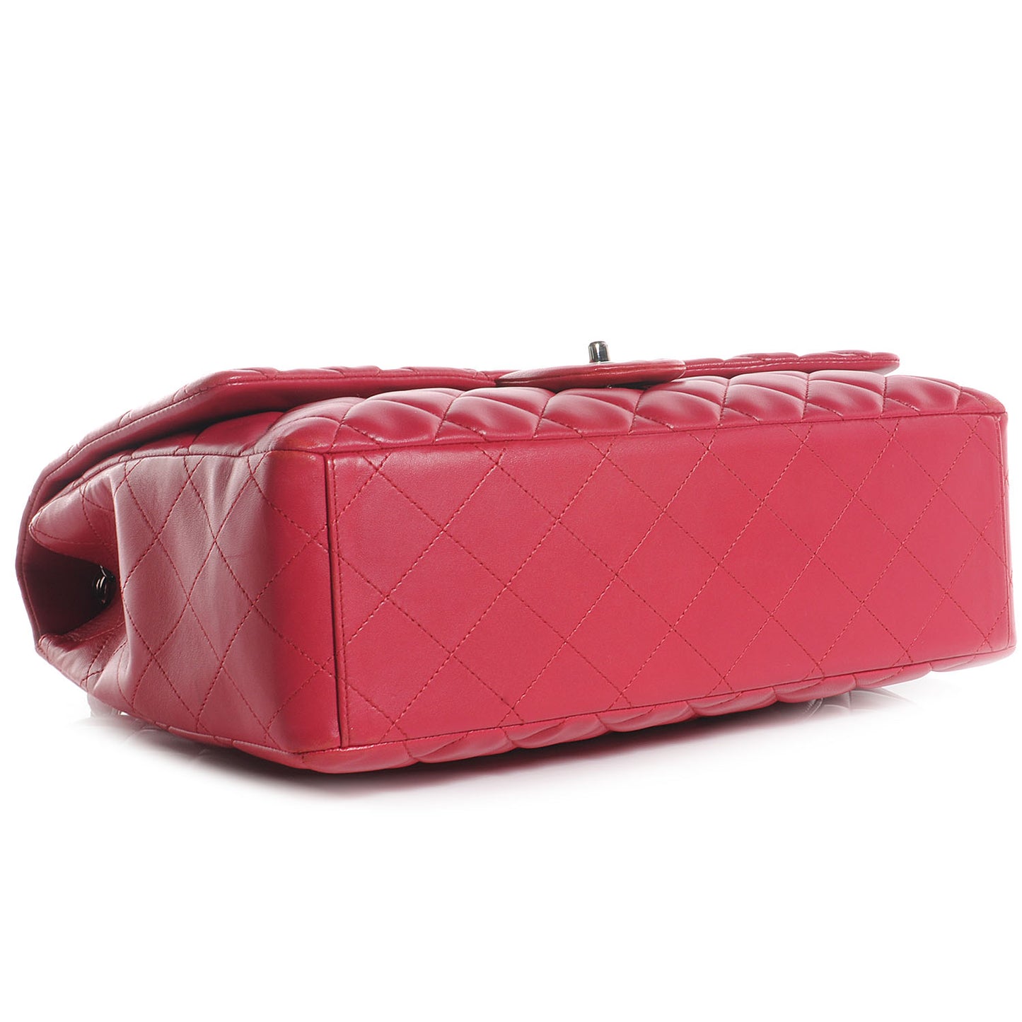 Lambskin Quilted Maxi Single Flap Fuchsia