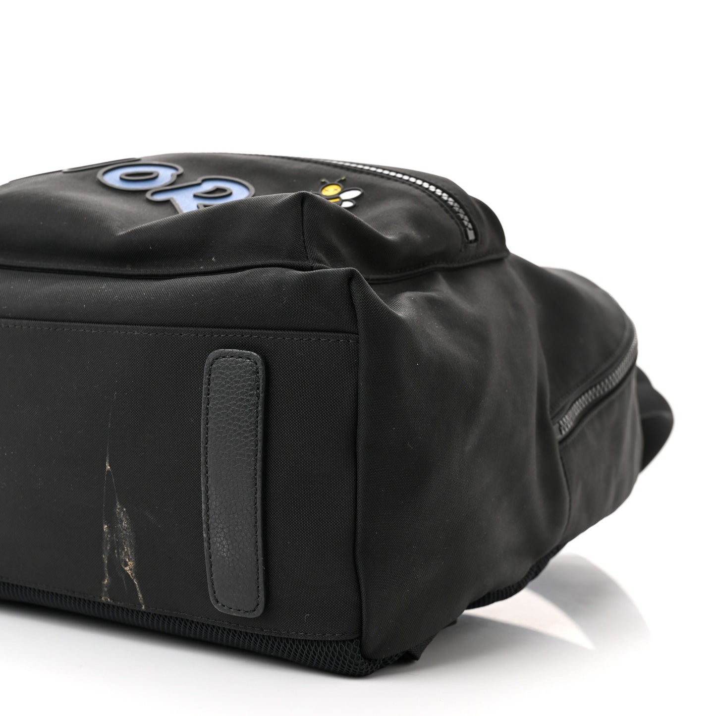 X KAWS Nylon Calfskin Logo Backpack Black