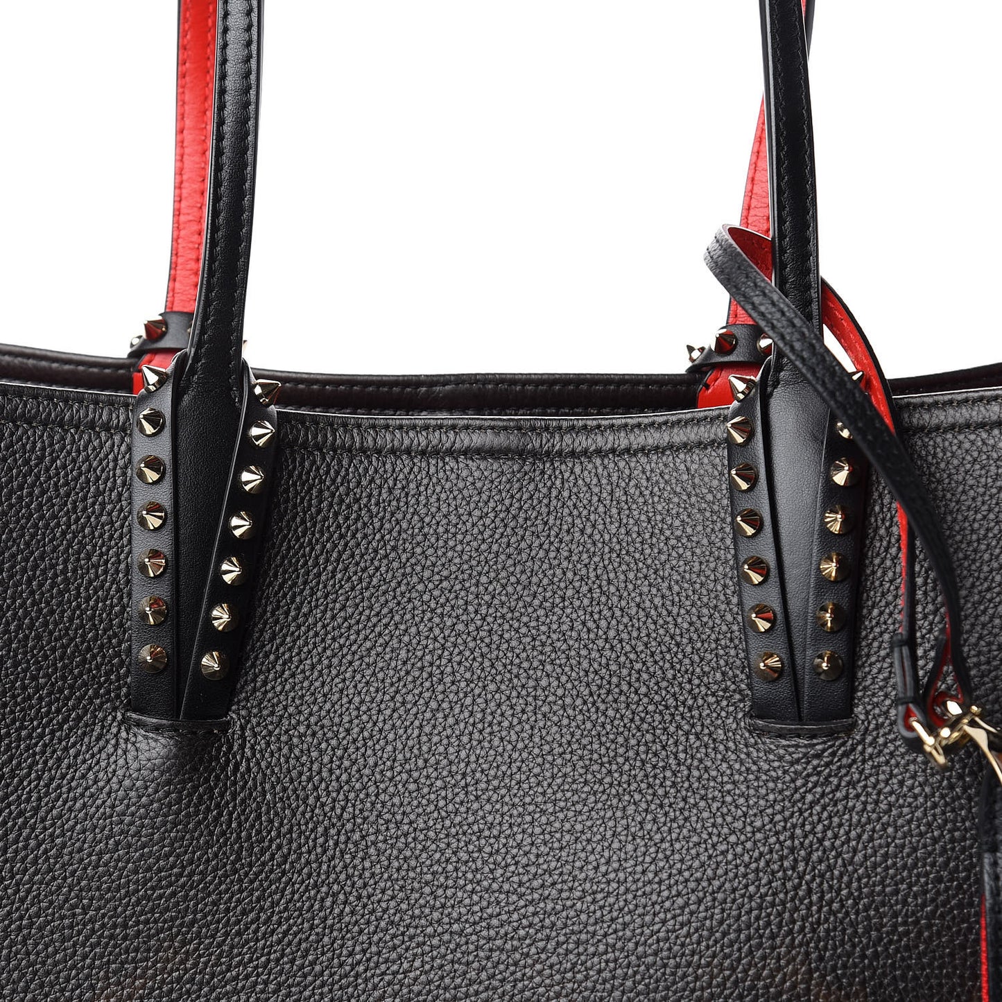 Calfskin Degrade Leopard Print Spikes East West Cabata Tote Black Multi